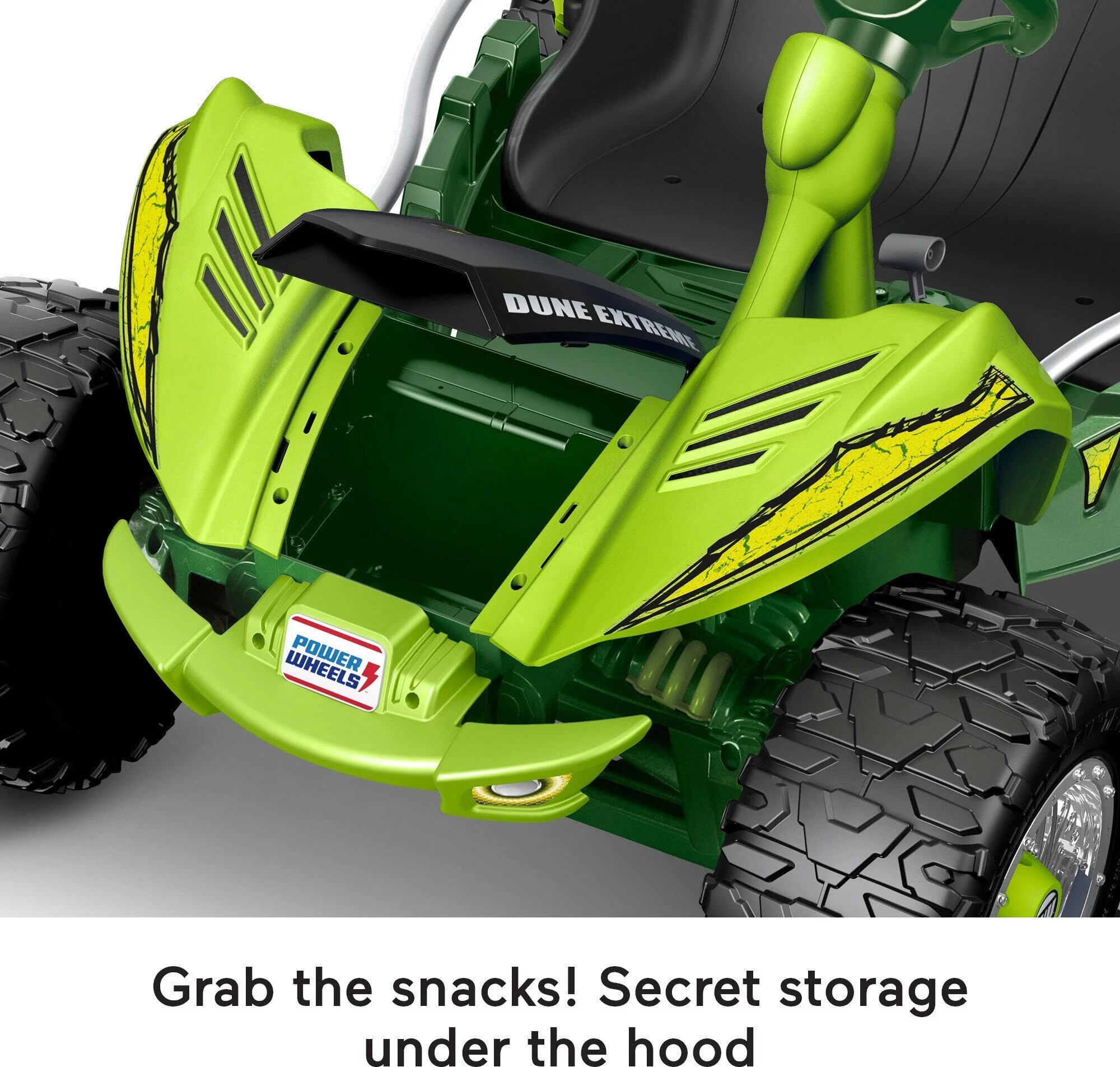 12V Power Wheels Dune Racer Extreme Battery-Powered Ride-On Vehicle with Storage Area, Green