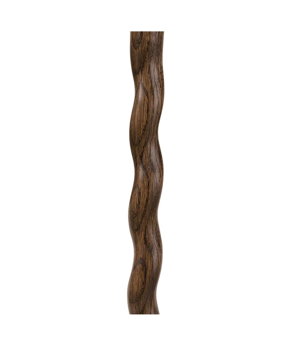 Brazos Twisted Oak Handcrafted Wood Cane with Derby Handle, Flint, 34 inch