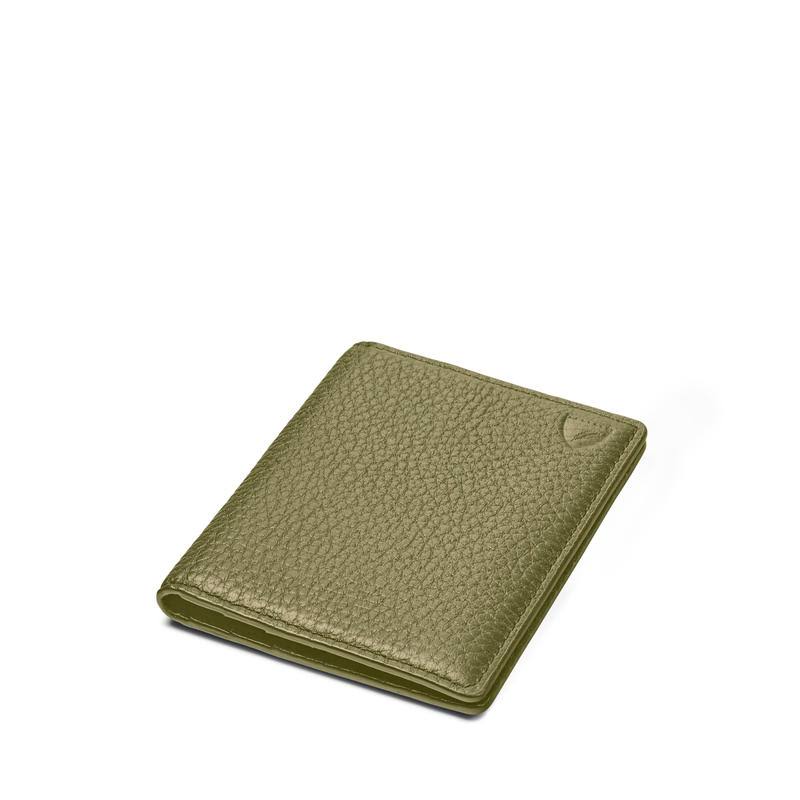 Aspinal of London Ladies Green Double Fold Credit Card Holder