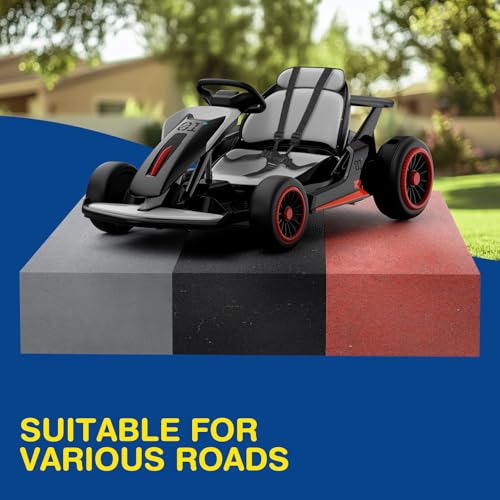 Planet X8 24V Electric Go Kart, 2x150W Drift Kart for Big Kids, 5-Point Safety Belt with Soft Start, Up to 8 MPH Racing Speed, 7AH Large Battery