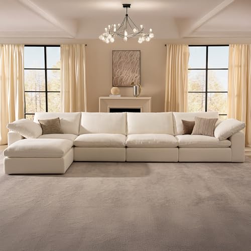 Cloud Couch Oversized Modular Sectional Sofa True Relax Comfy Couches Wide&Deep Seat Sofas for Living Room Metal Frame Furniture Sets
