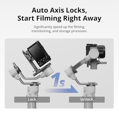 DJI RS 4 Mini, Gimbal Stabilizer for Cameras Canon/Sony/Panasonic/Nikon/Fujifilm, Auto Axis Locks, 2kg/4.4lbs Payload, Intelligent Tracking