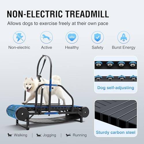 Dog Treadmill for Large/Medium Dogs, Adjustable Ramp Canine Running Slatmill Machine with Pedometer for Exercise & Healthy & Fit Pet Life