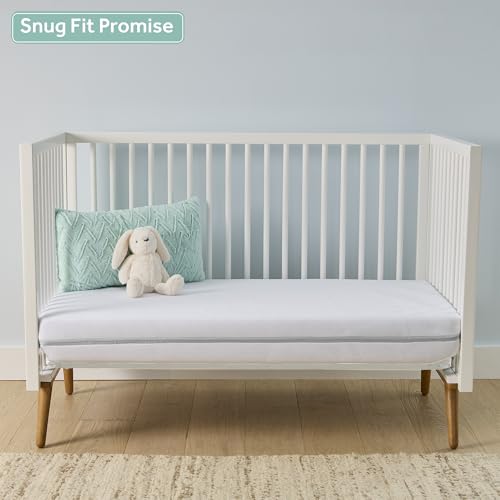SEALY BABY OmniPedic Refresh Breathable Crib Mattress, GREENGUARD Gold Certified, Made in USA, Removable Knit Cover, 2 Stage, Toddler Bed Fit