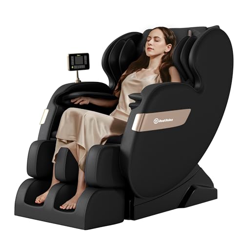 Real Relax 2025 Dual Core S Track Massage Chair,Full Body Airbags Massage Recliner,Zero Gravity with APP and LCD Control,Lower Back and Calf Heating