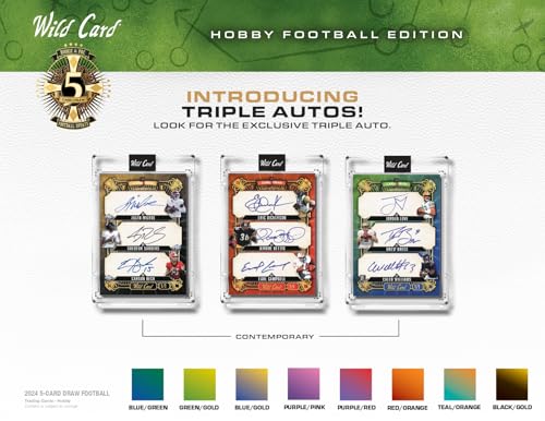 2024 Wild Card 5 Card Draw Football Hobby Trading Card Box (5 Encased Autographs Per Hobby Box including a 1/1)