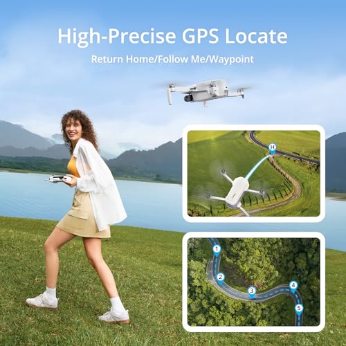 Potensic ATOM LT GPS Drone Under 249g, 2 Batteries 80 Mins, EIS 2.5K Camera, 4KM FPV Transmission, Brushless Motor, Auto Return, SurgeFly