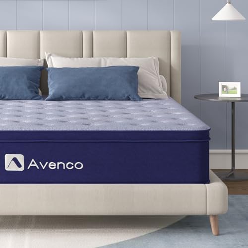 Avenco Queen Size Mattress, Queen Mattress in a Box, 10 Inch Hybrid Mattress Queen, Medium Firm