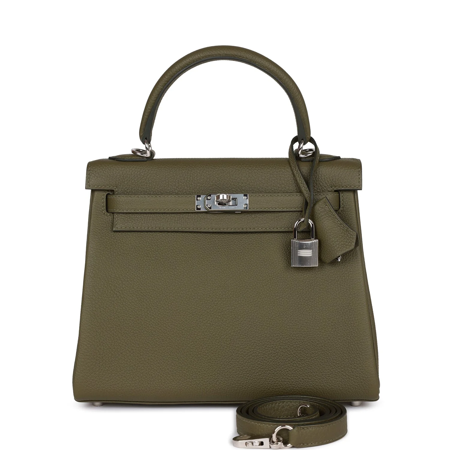 Hermes Kelly Retourne 25 Vert Veronese Togo Palladium Hardware