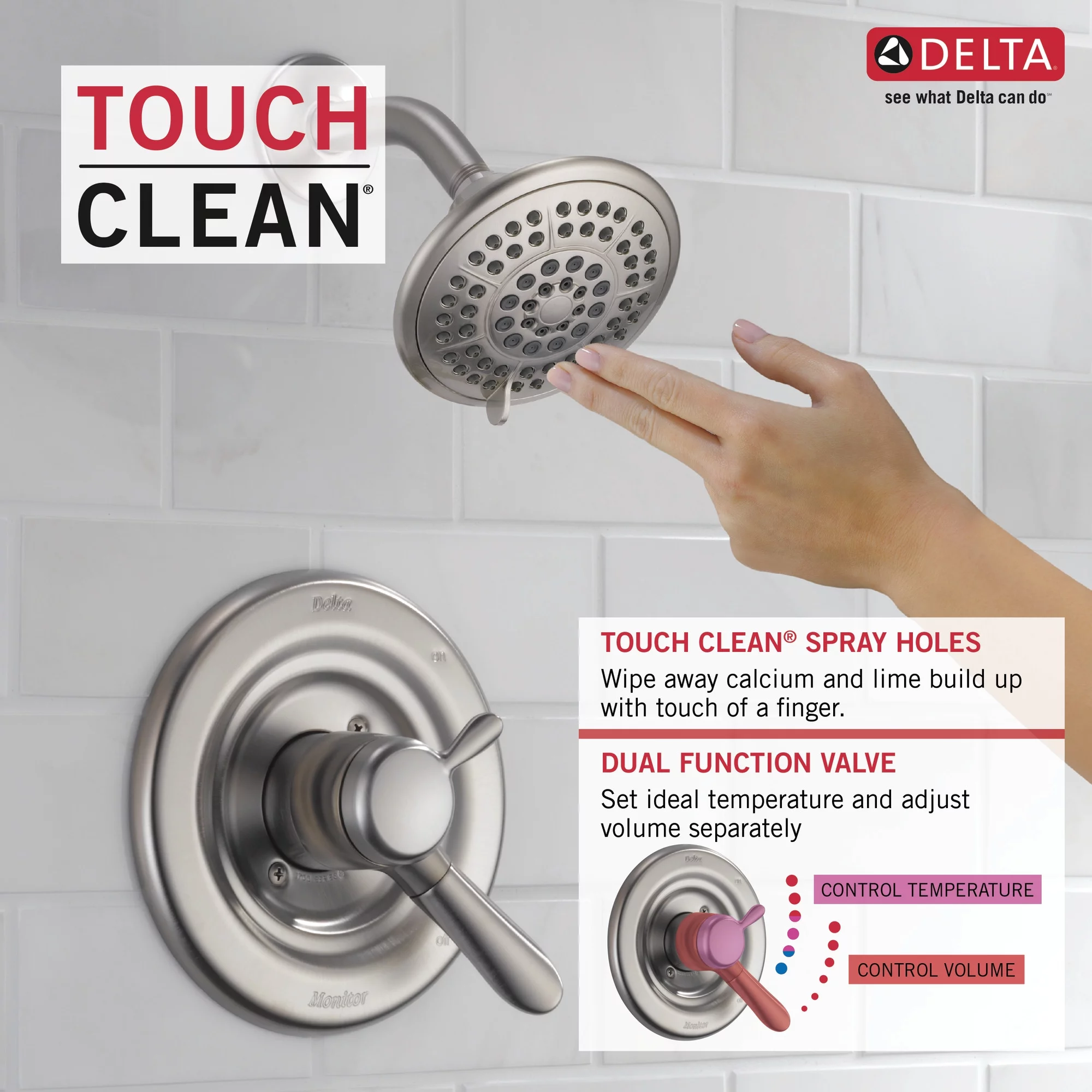 Delta Lahara 5-Spray Single Handle Shower Only Faucet in Stainless T17238-SS