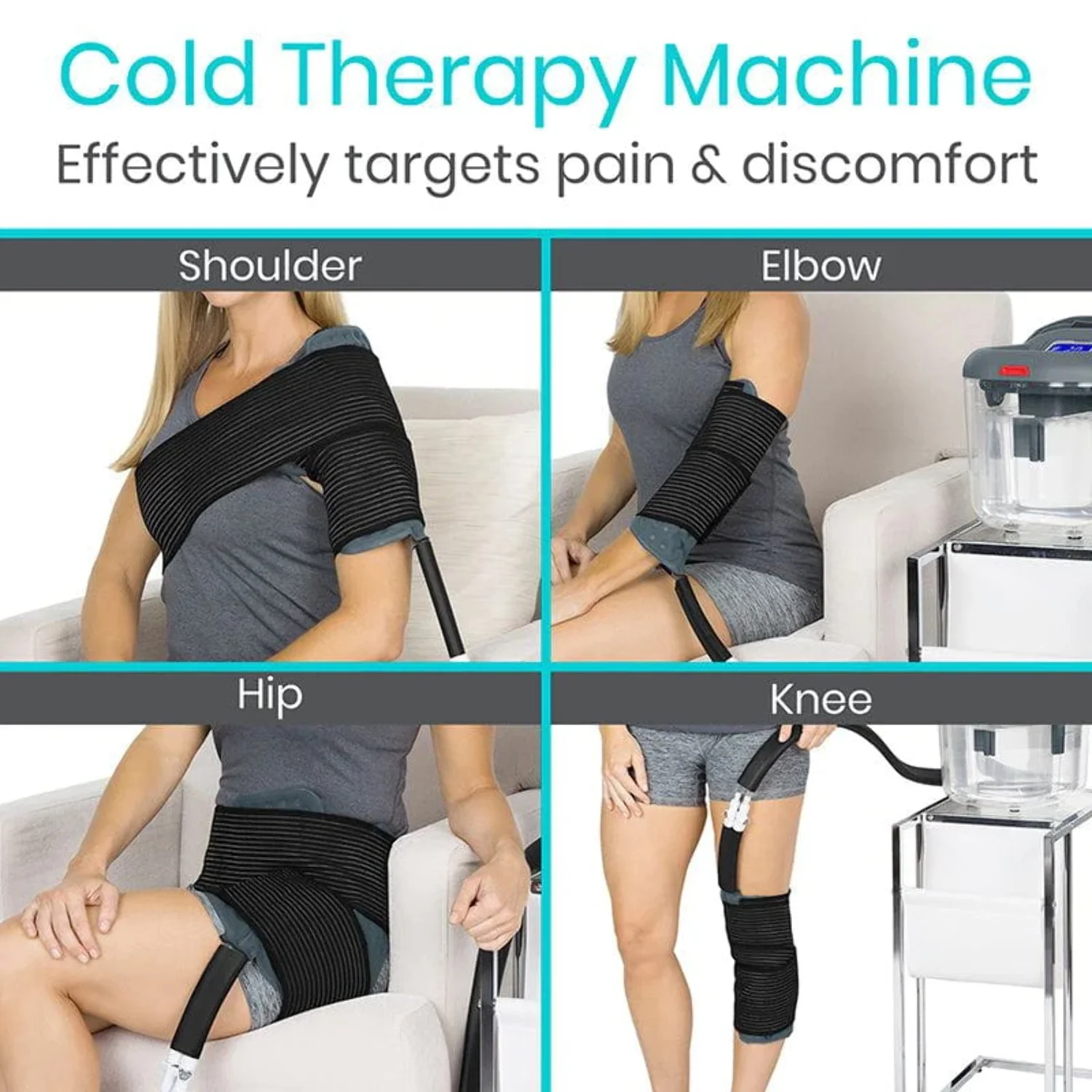 Vive Ice Machine for Knee & Shoulder After Surgery - Cold Therapy for Knee & Hip Replacement - Large Cryotherapy Pad with Quiet Pump
