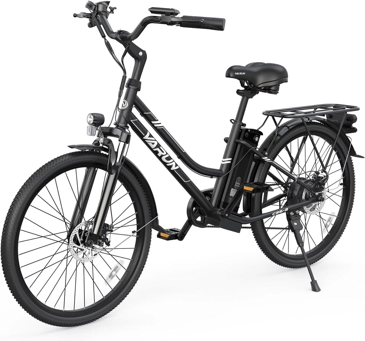 VARUN Electric Bike for Adults - 500W Electric Bicycle Up to 40 Miles, Removable Battery, 7-Speed, and Shock Absorber