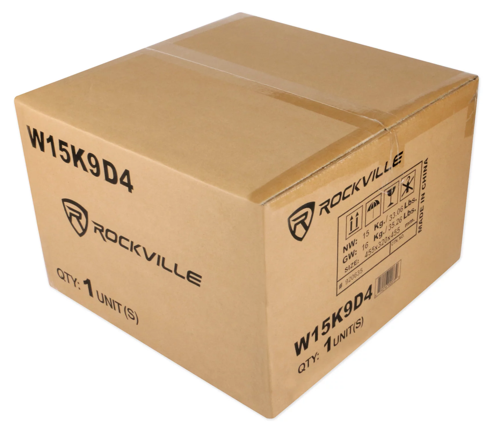 (2) Rockville W15K9D4 15" 10,000w Car Audio Subwoofers+Sealed Sub Box Enclosure