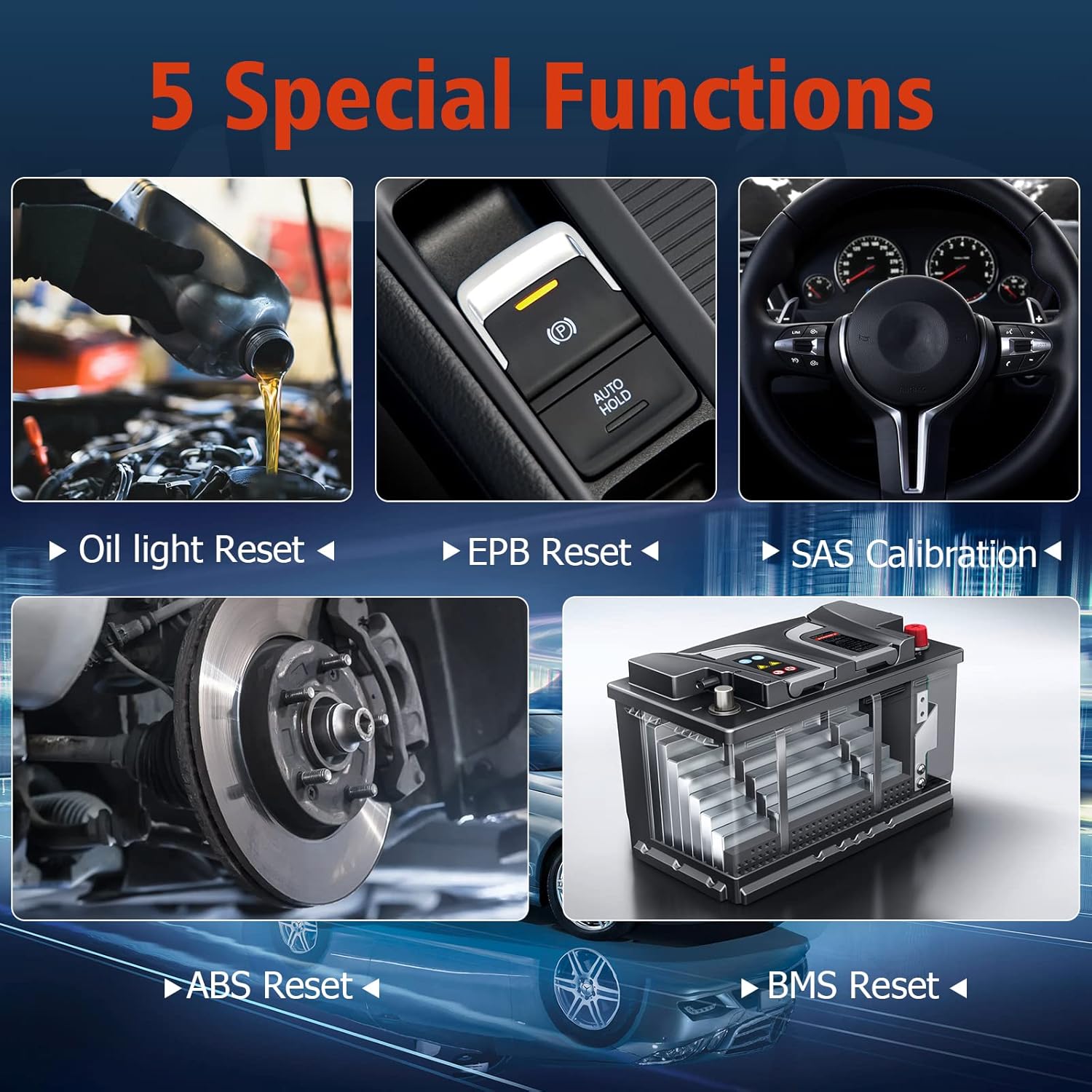 ANCEL FX3000 Upgraded OBDII Scanner, Vehicle Engine Transmission SRS ABS Diagnostic Scan Tool with Oil EPB SAS ABS BMS Reset