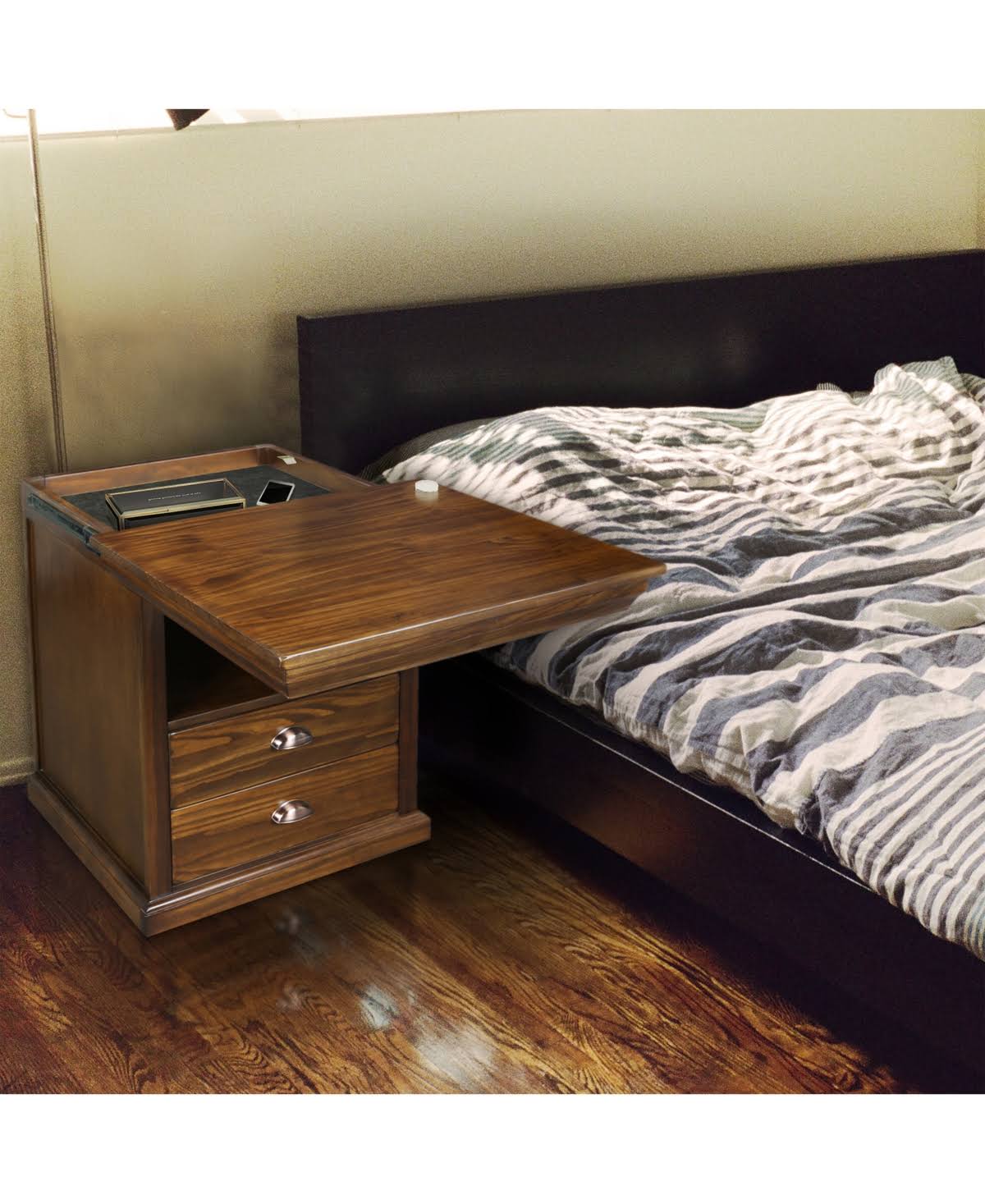 Casual Home Lincoln Nightstand with Concealed Compartment, Concealment Furniture