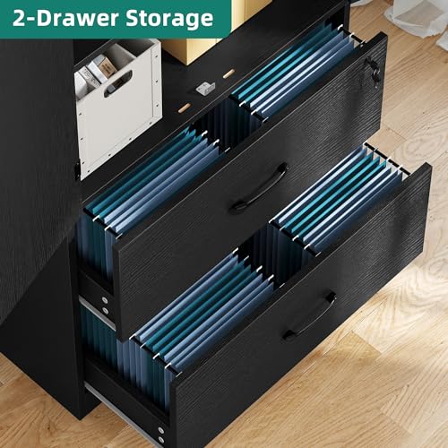 YITAHOME Wood File Cabinets, Heavy Duty Garage Tool Cabinets with Doors & Adjustable Shelves, Big Storage Filing Lockers for Home Office, Living Room