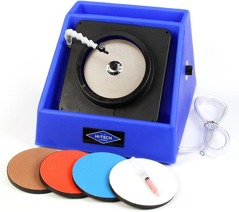 Hi-Tech Diamond 6" Slant Cabber | Lapidary Rock Mineral Grinding Polishing Machine | Includes Accessory Kit