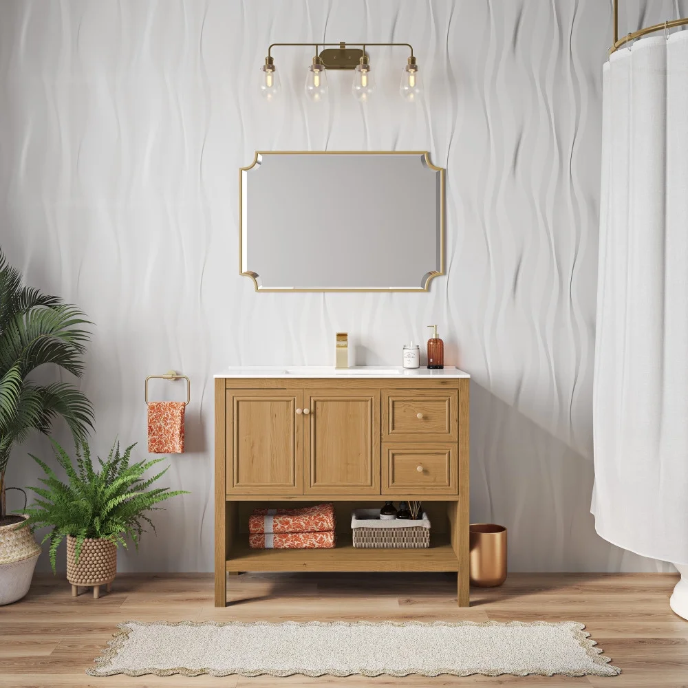 Chateau 36" Bathroom Vanity in Natural Oak - Cabinet