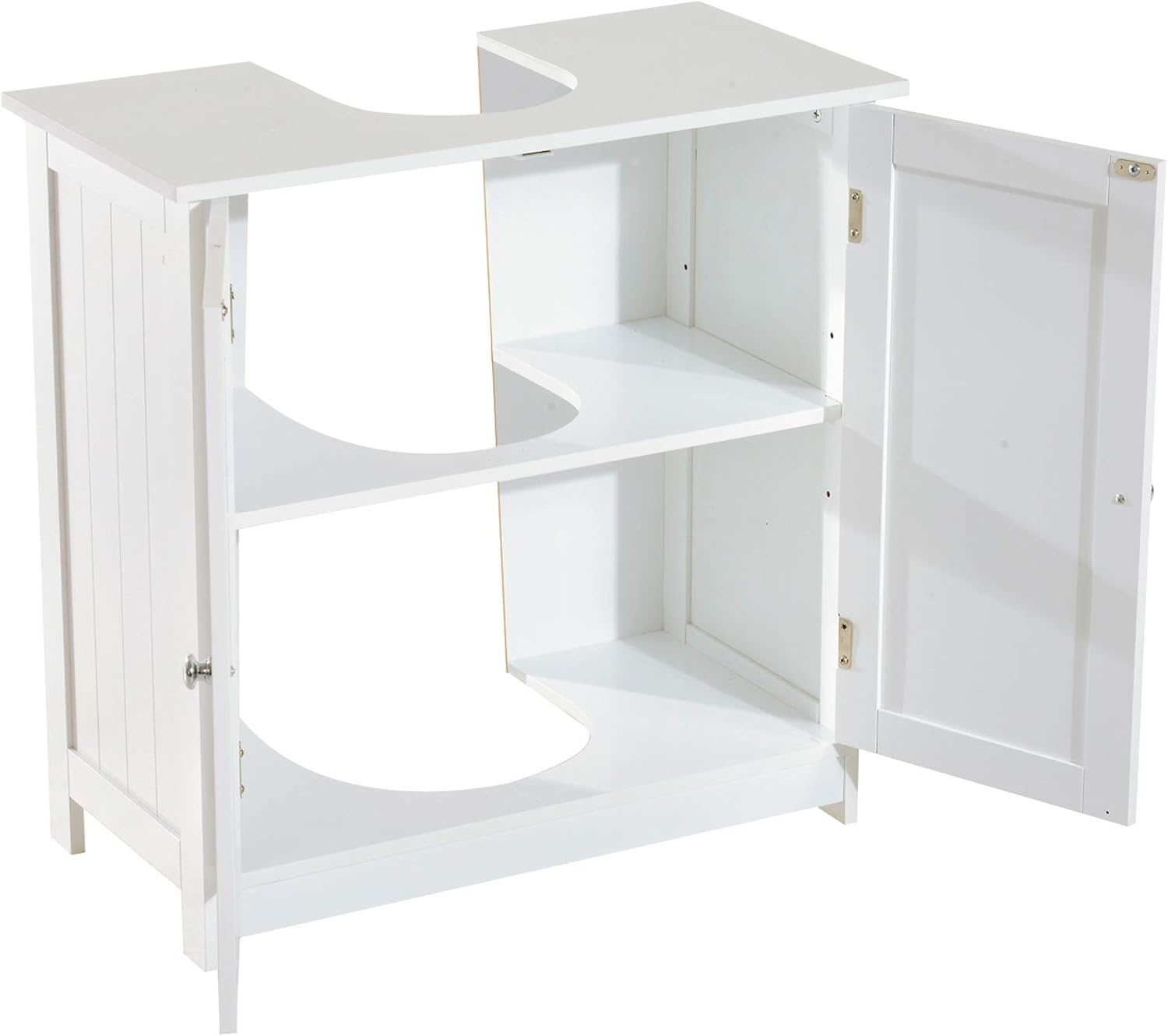 HOMCOM 24” Pedestal Sink Bathroom Vanity Cabinet - White
