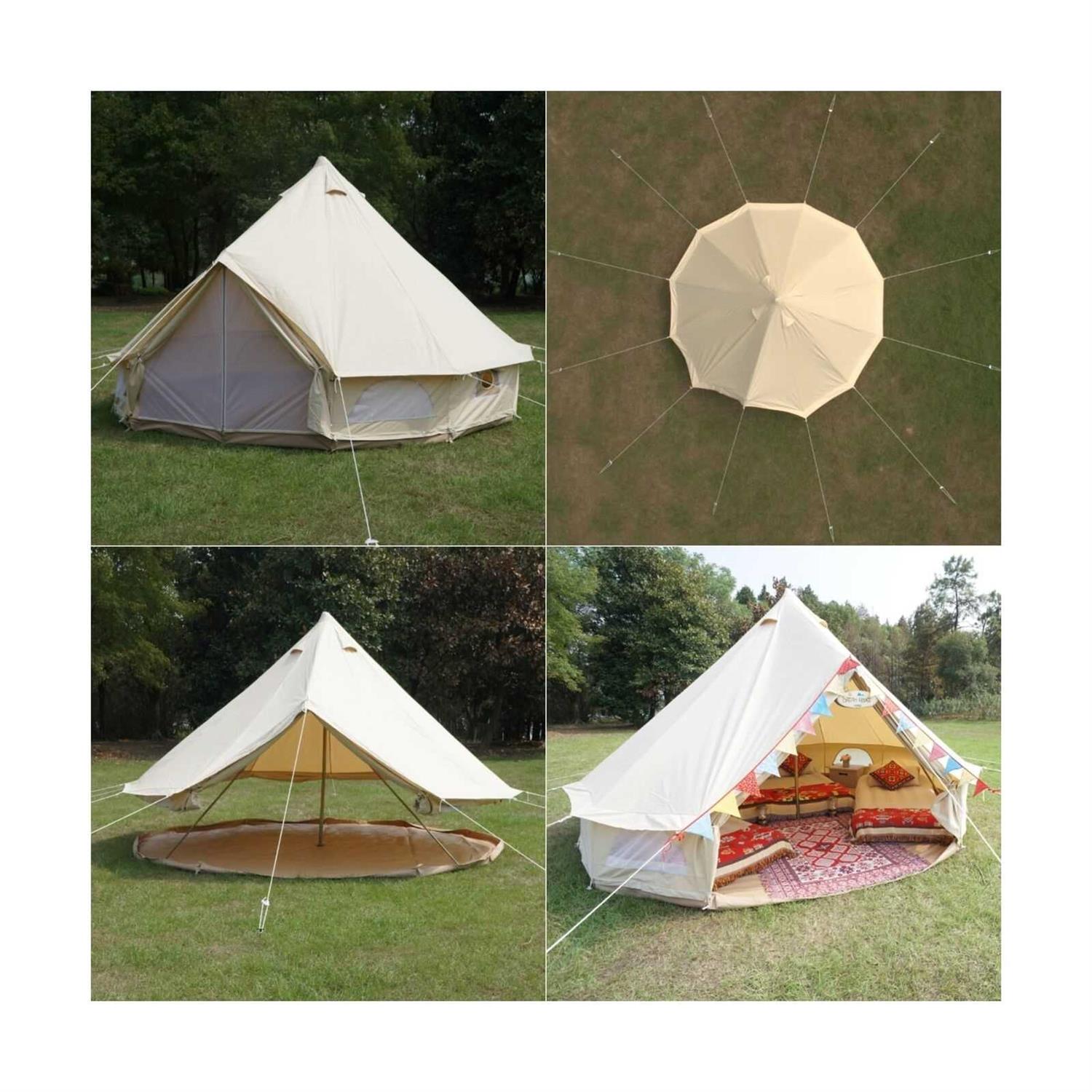 Dream House Outdoor Waterproof Cotton Canvas Family Camping Bell Tent - Sports Supplies Online Store