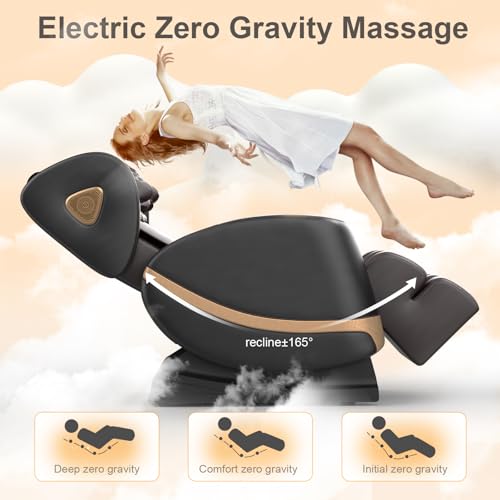 2025 Massage Chair Full Body, Zero Gravity Massage Chair with 10 Fix Rollers, Heating, Foot Massage, Auto Modes, Bluetooth Speaker