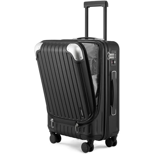 LEVEL8 Grace Carry on Luggage Airline Approved, 20 Inch Expandable Hardside Suitcases with wheels, Abs+Pc Harshell Spinner Luggages with Tsa Lock, Red