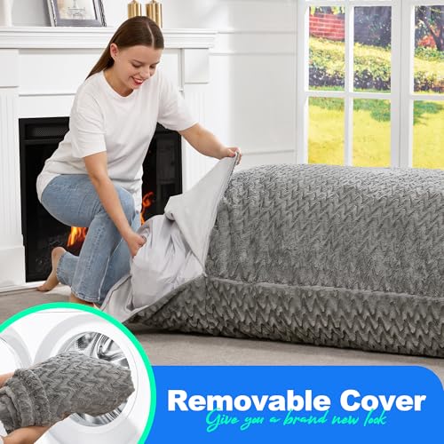 Hobestluk 3 in 1 Bean Bag Chair Giant Bean Bag Chairs Convertible Bean Bag Floor Cushion with Machine Washable Cover
