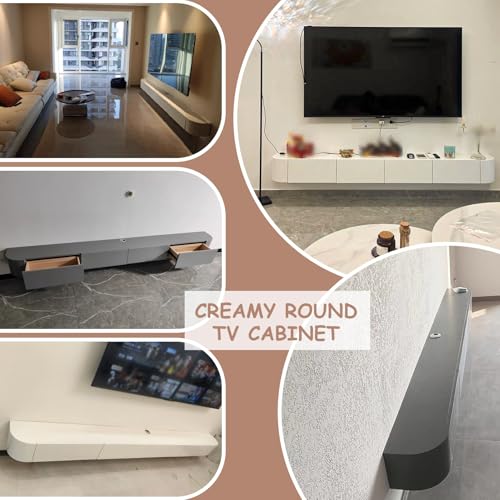 Modern Wall Mounted Entertainment Center, Floating TV Cabinet with Door for Living Room, Space-Saving TV Unit with Storage(White,140cm)