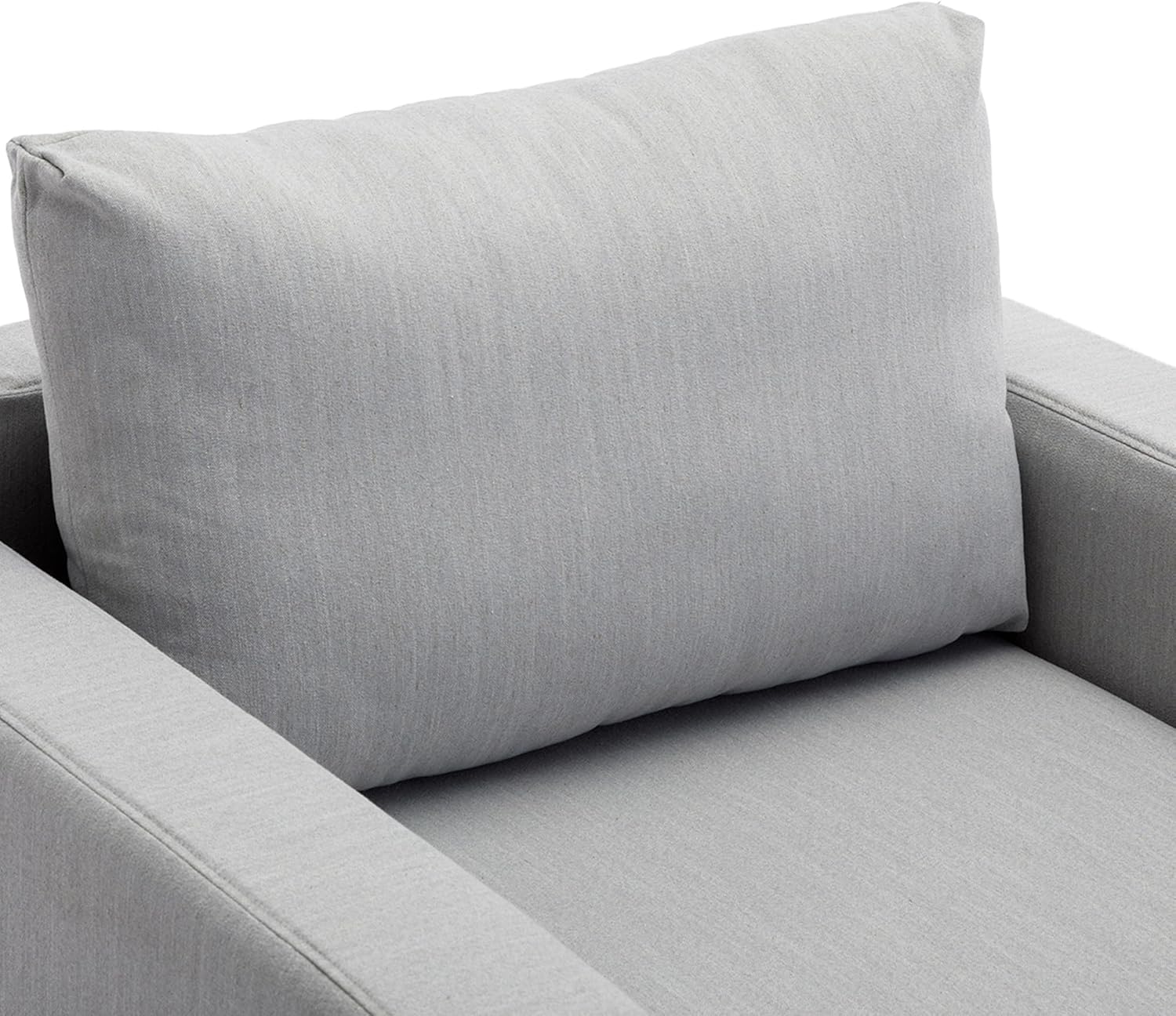 Single Seat Module Sofa Sectional Couch with 1 Ottoman,Cushion Covers Removable and Washable,Light Grey