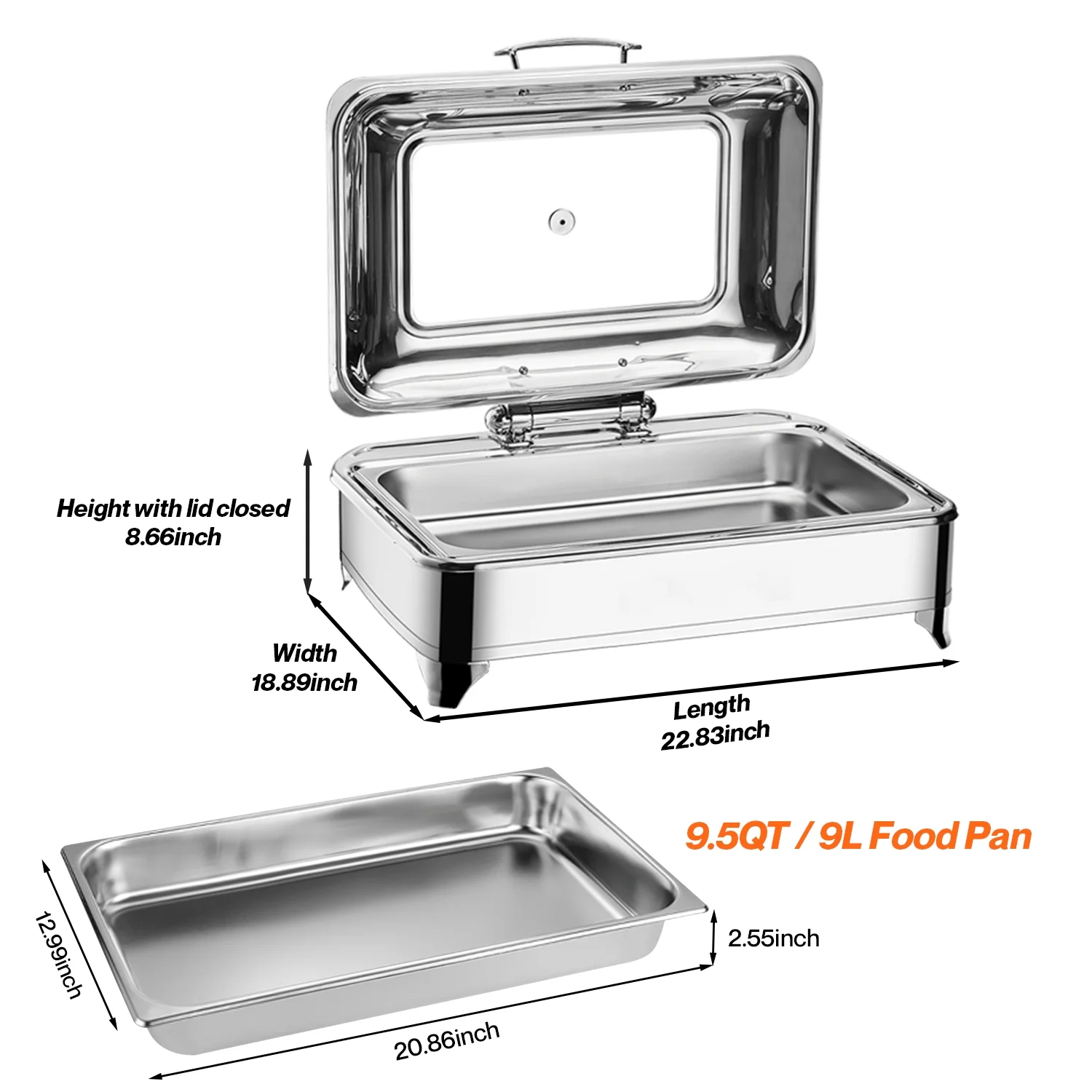 Gvode Electric Buffet Server Food Warmer with Glass Window for Catering, Buffet, Adjustable Temp