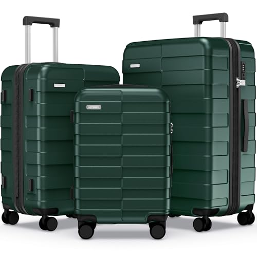 Luggage Sets 3 Piece (3-YEARS VIP SERVICE) Hardside Expandable Ultra Durable 100% PC Lightweight Carry On Travel Suitcase Set with TSA Lock Spinner