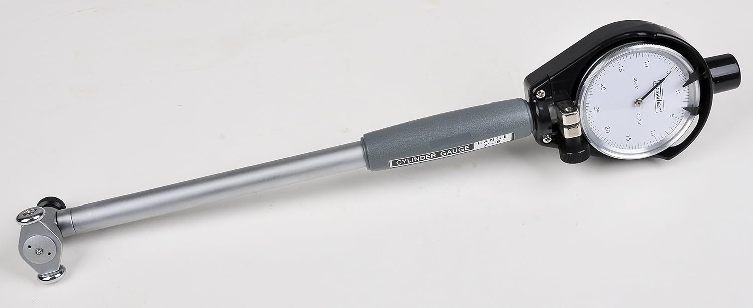 Fowler 52-646-300-0 Dial Bore Gage with 2-6 Measuring Range, Self-Centering Bore Gage with 9.5 Depth & Carbide Anvils