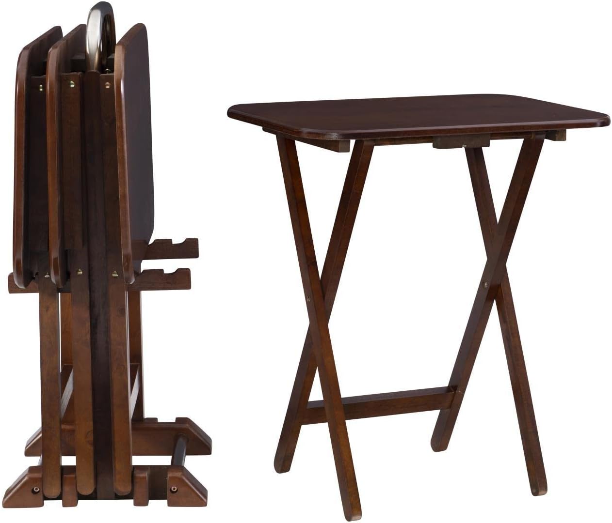 Powell Furniture Burke Tray Tables, Cherry, 15.72 x 26.38 x 23.58