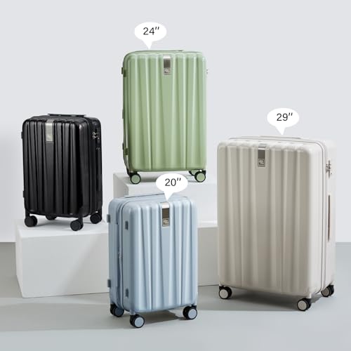Hanke 29 Inch Luggage Suitcases With Spinner Wheels Lightweight PC hardside Rolling Suitcase With Travel Lock, Checked-Large 29-Inch(Blackish Green)