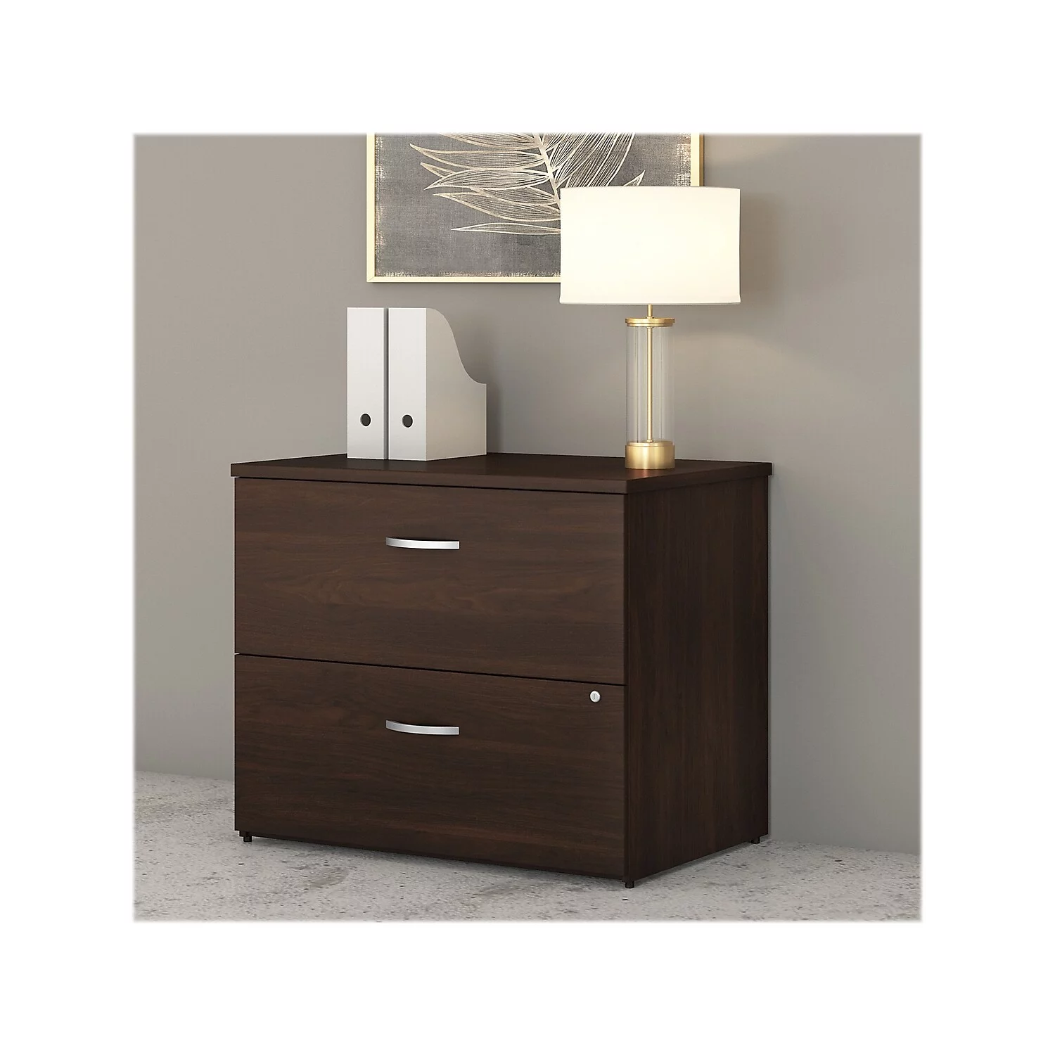 Studio C 2 Drawer Lateral File Cabinet in Black Walnut - Engineered Wood