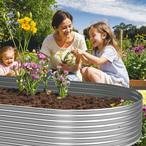 4 Pack 6x2FT Galvanized Raised Garden Bed Outdoor,Metal Garden Bed for Vegetables,Steel Raised Beds for Gardening,Above Ground Garden Box for Flower