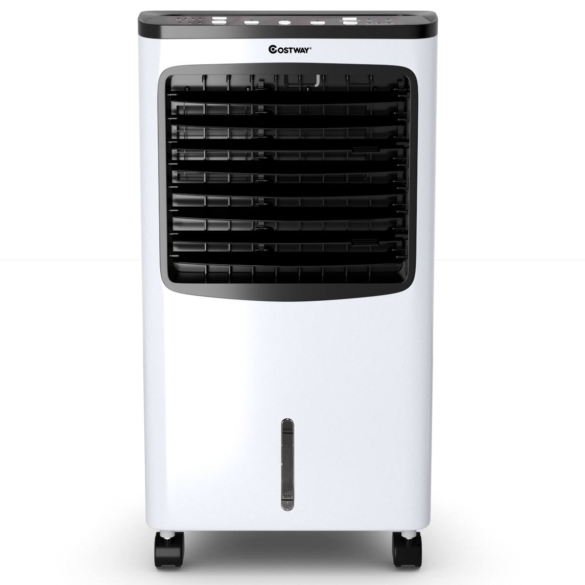 Costway Portable Cooler Fan Filter Humidify Anion w/ Remote Control - Black