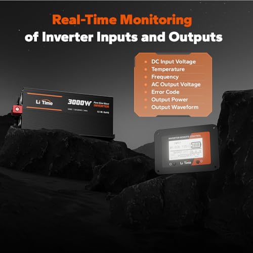 LiTime 24V 3000W All-in-One Solar Inverter Charger | 60A MPPT Solar Controller | Pure Sine Wave Output | Uninterrupted Power Supply | RS485