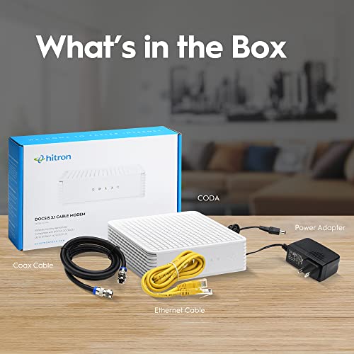 Hitron CODA56 Multi-Gigabit DOCSIS 3.1 Modem | 2.5 Gbps Max Internet Speeds | Certified with Xfinity, Charter Spectrum