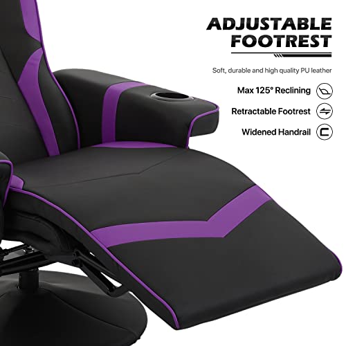 MoNiBloom Video Gaming Chair Racing Style Single Living Room Sofa Recliner with Detachable Headrest