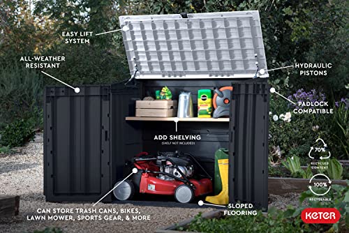 Keter Store-It-Out Prime 4.3 x 3.7 ft. Outdoor Resin Storage Shed with Easy Lift Hinges, Perfect for Yard Tools, Pool Floats and Garden Accessories