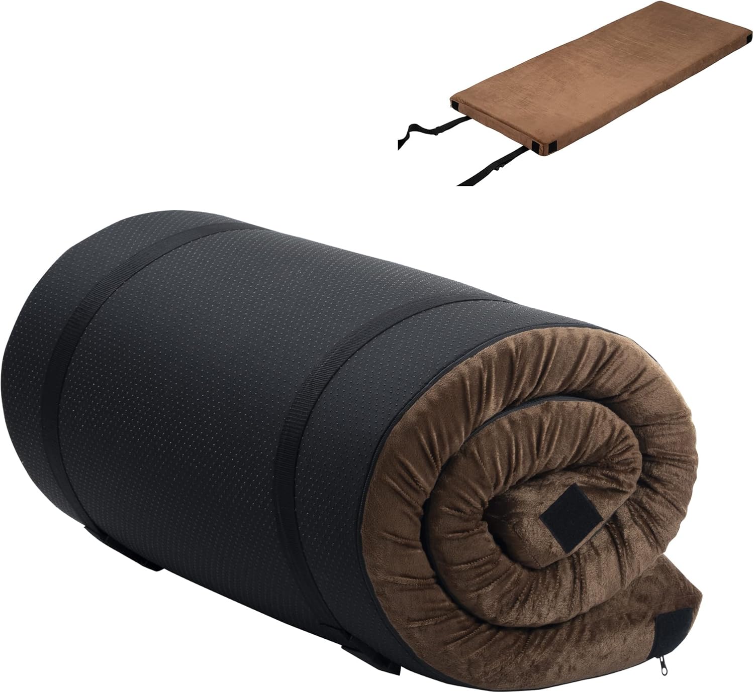 Kiss the Water Memory Foam Camping Mattress Roll Up Portable Folding Sleep Mat Pad Topper Guest Bed Waterproof Multi Function Tent Removable Cover