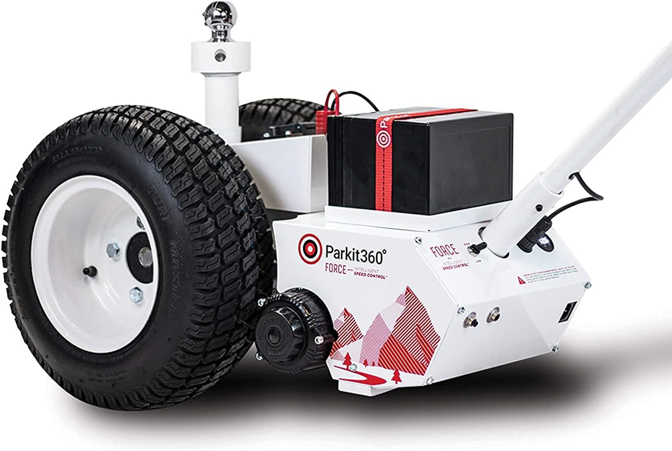 Parkit360 5K B2 Battery Powered Trailer Jack Utility Dolly for Easy Pulling with 2 Hitch Balls Included, Great for Camper, Cargo, and Boat Trailers