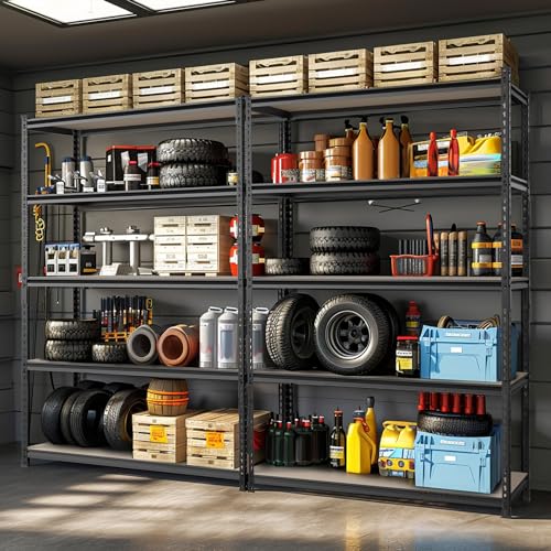 WORKPRO 5-Tier Metal Shelving Unit, 48”W x 24”D x 72”H, Heavy Duty Adjustable Storage Rack, 4000 lbs Load Capacity (Total), for Garage, Basement