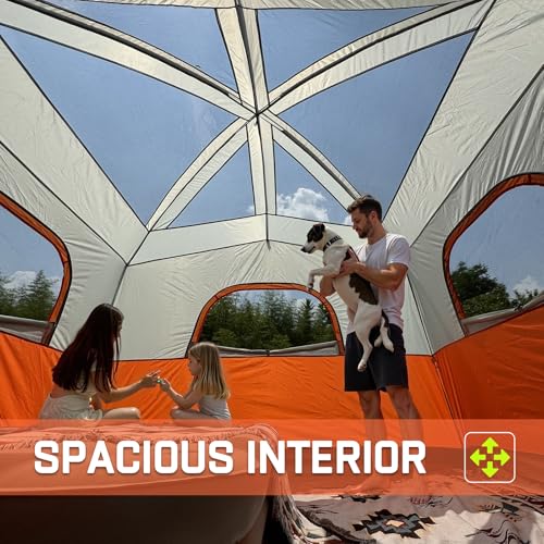 Happy Travel Tent 6 Person Tents for Camping, Waterproof Easy Setup Camping Tent with Rainfly