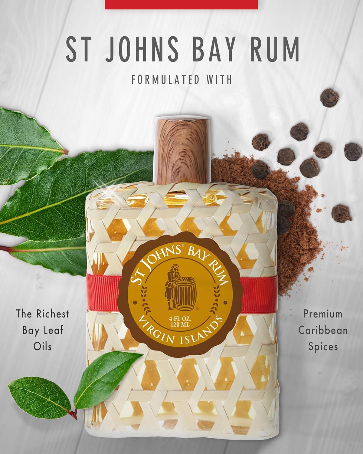 St Johns Bay Rum Aftershave and Cologne | Made with Bay Leaves from the Virgin Islands | Best Selling Bay Leaf After Shave Fragrance for Men | (4 oz