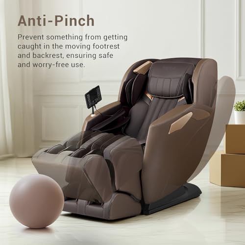 MYNTA 2025 Massage Chair Full Body, Flexible SL Track Massage Recliner Chair with Heat, 170° Zero Gravity Position, M1630 Grey