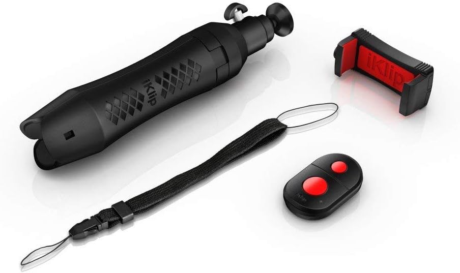 IK Multimedia iKlip Grip Pro Smartphone Stand - Tripod, Monopod, Camera Mount and Grip with Bluetooth Shutter - Black