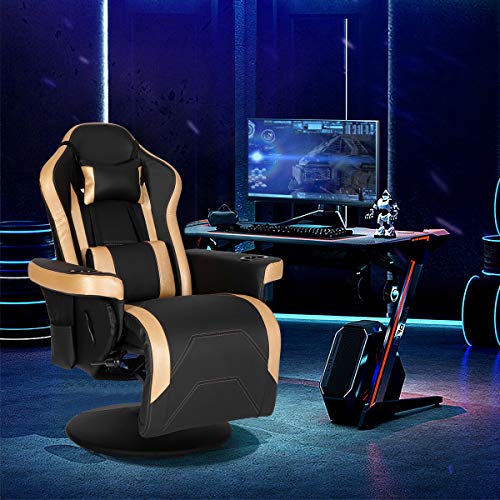 Modern-Depo Gaming Recliner Chair with Speakers, Massage, High Back, Cupholder, Headrest, Lumbar Support