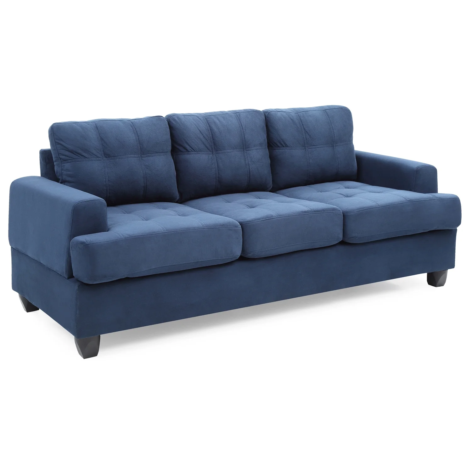 Glory Furniture Sandridge Microsuede Sofa in Navy Blue